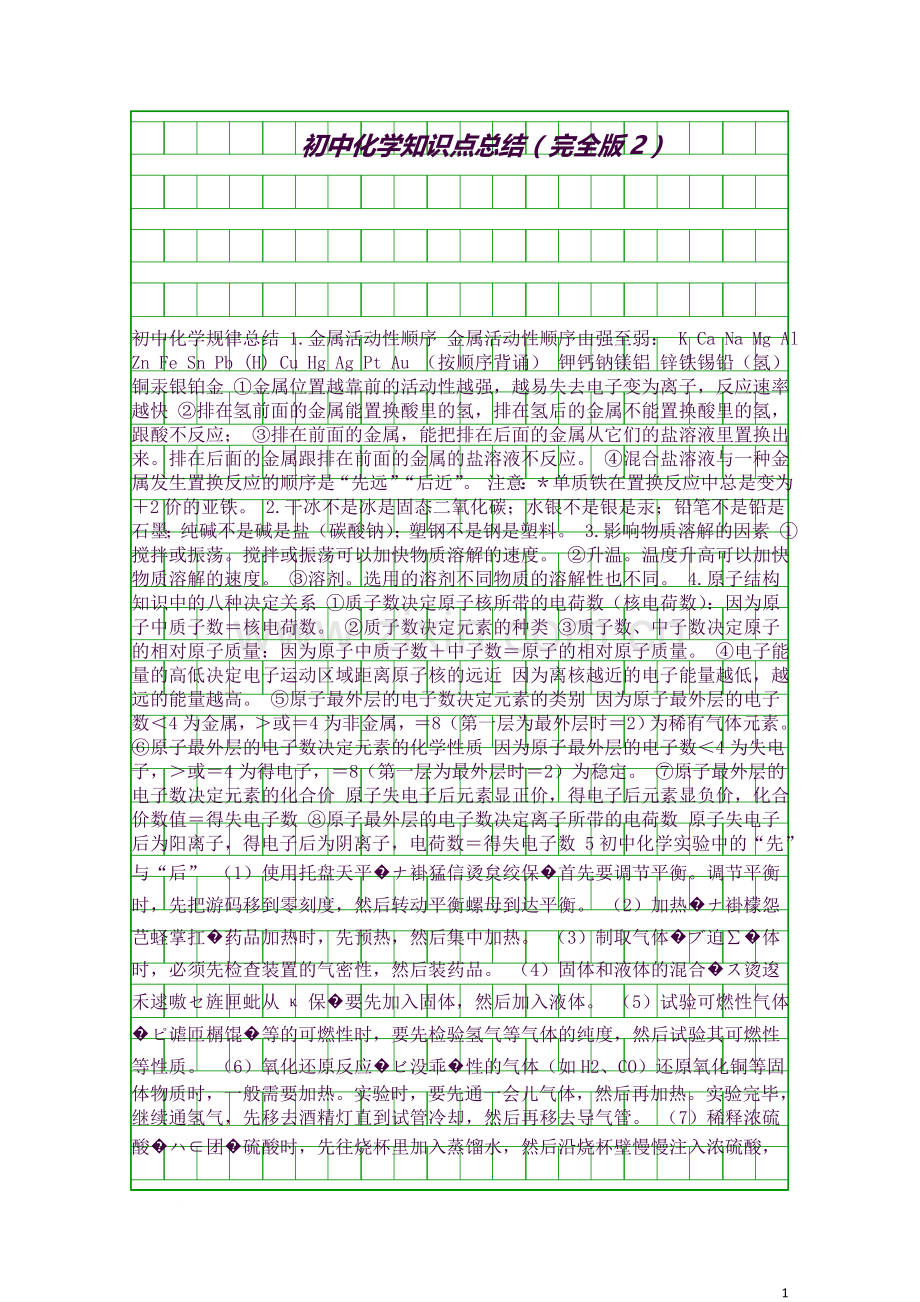 初中化学知识点总结完全版2.docx_第1页