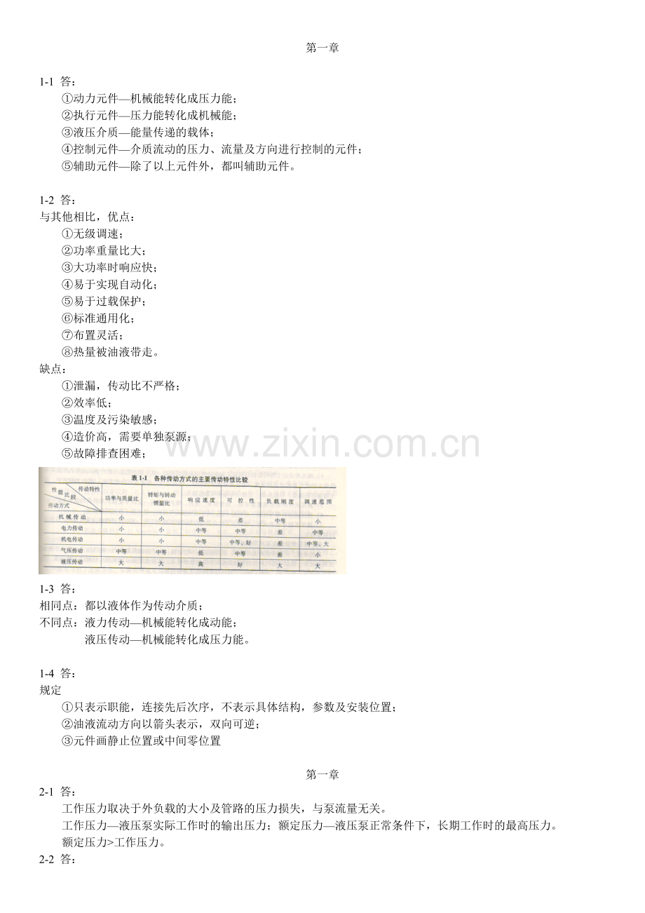 液压与气压传动-高殿荣习题答案.doc_第1页