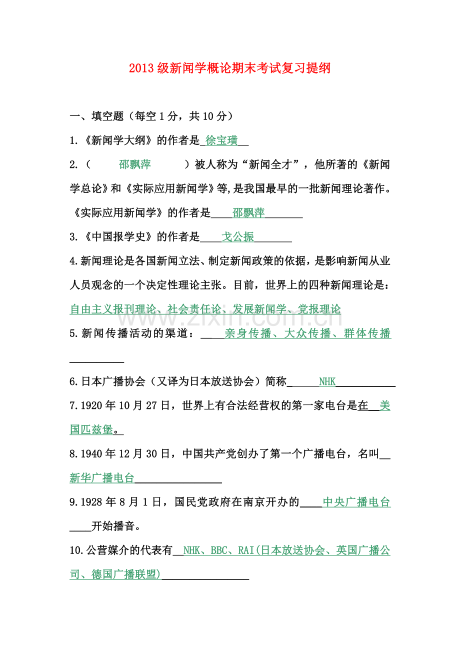 新闻学概论考试复习题.doc_第1页