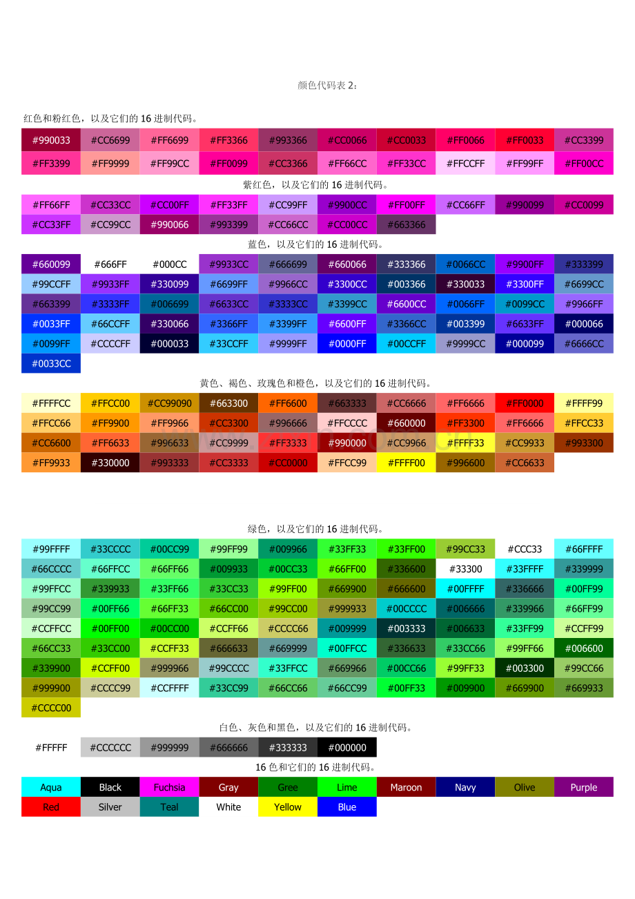 颜色代码大全.doc_第1页