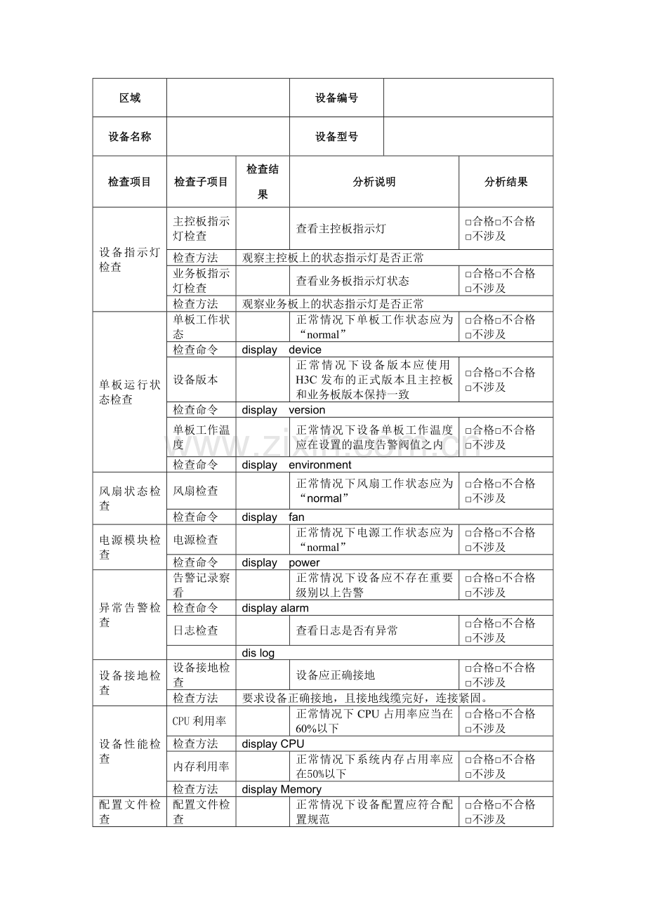 网络类-设备巡检记录表.doc_第1页