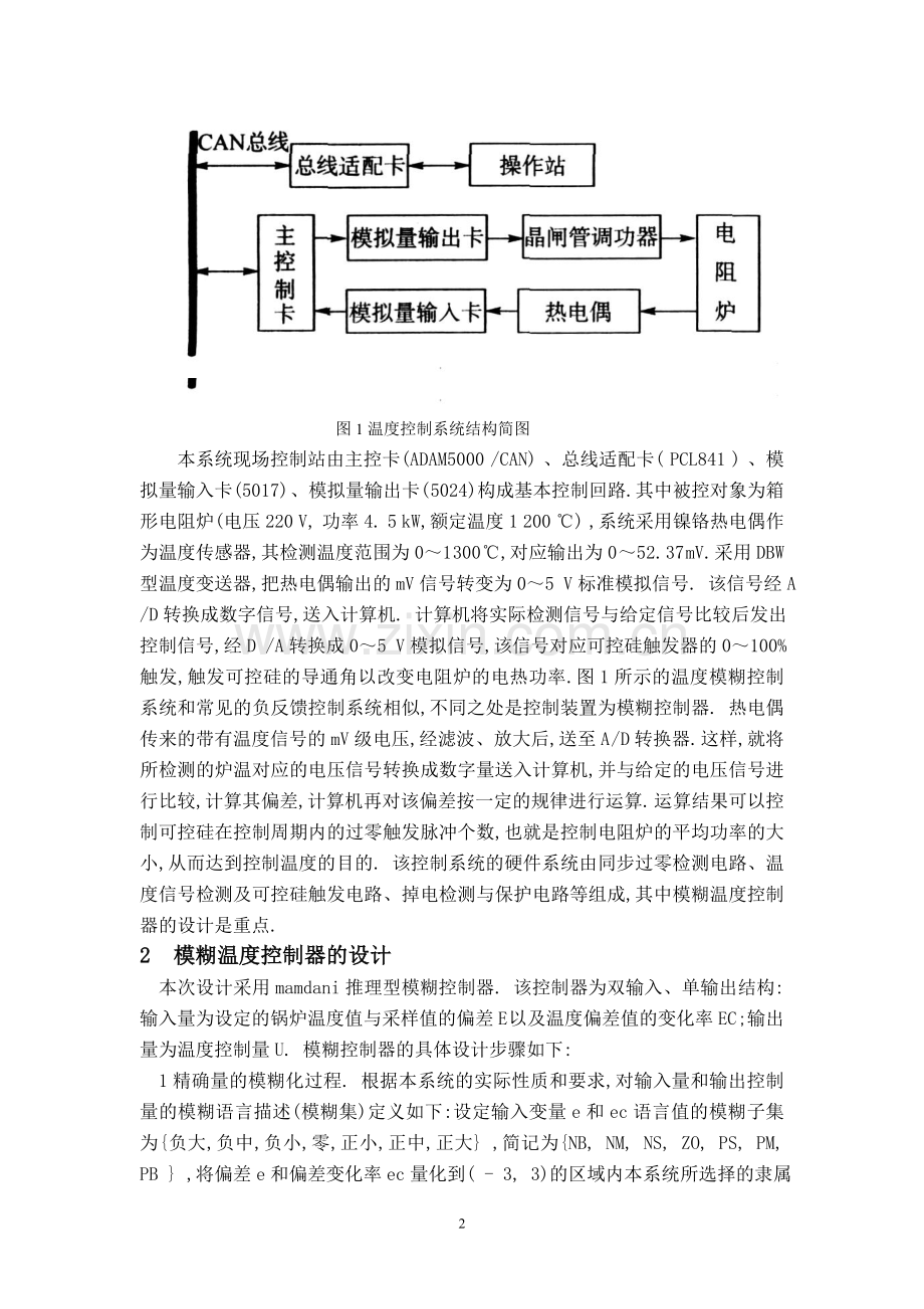 模糊温度控制器的设计与Matlab仿真.doc_第2页