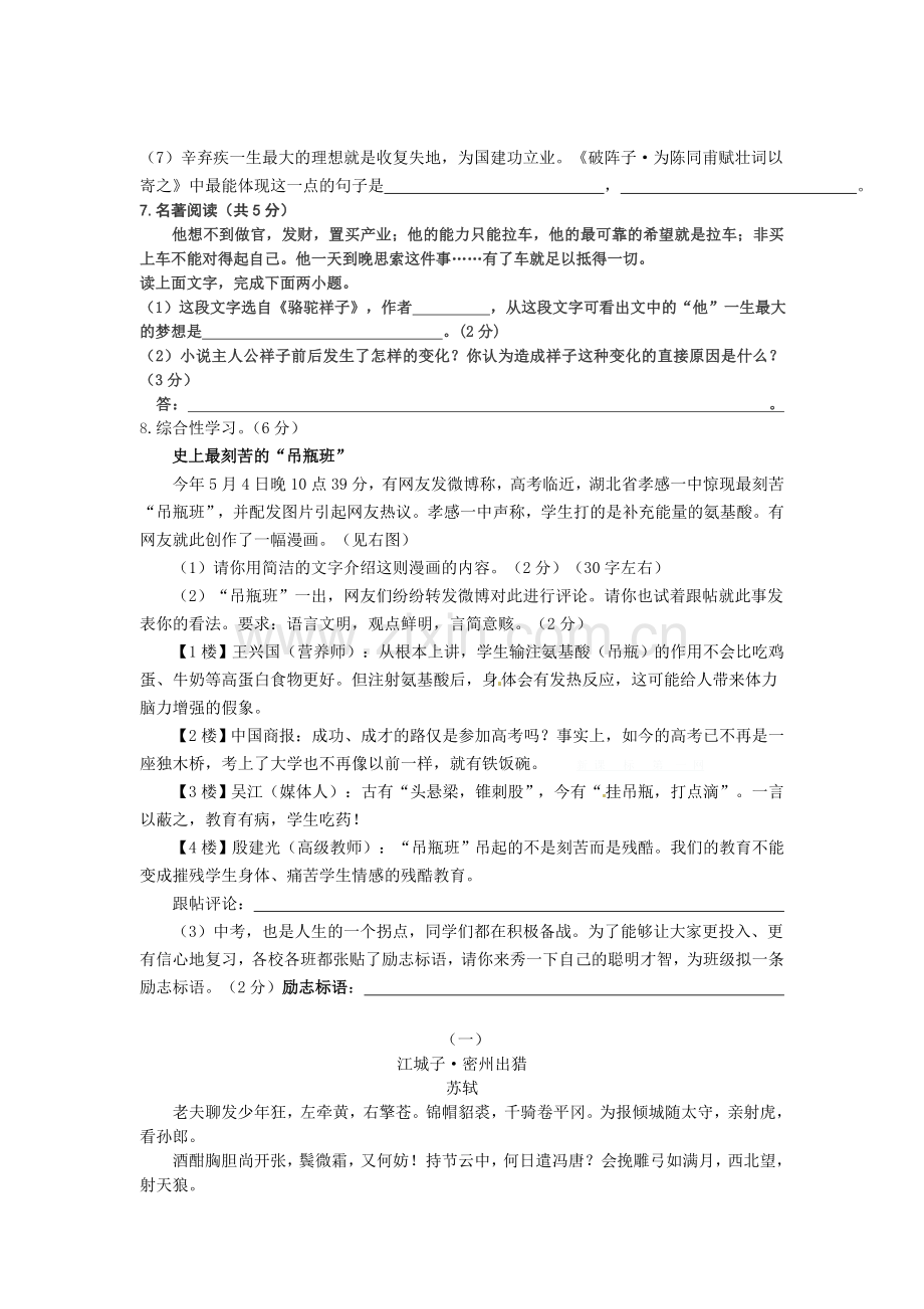 2019年中考语文模拟试题.doc_第2页