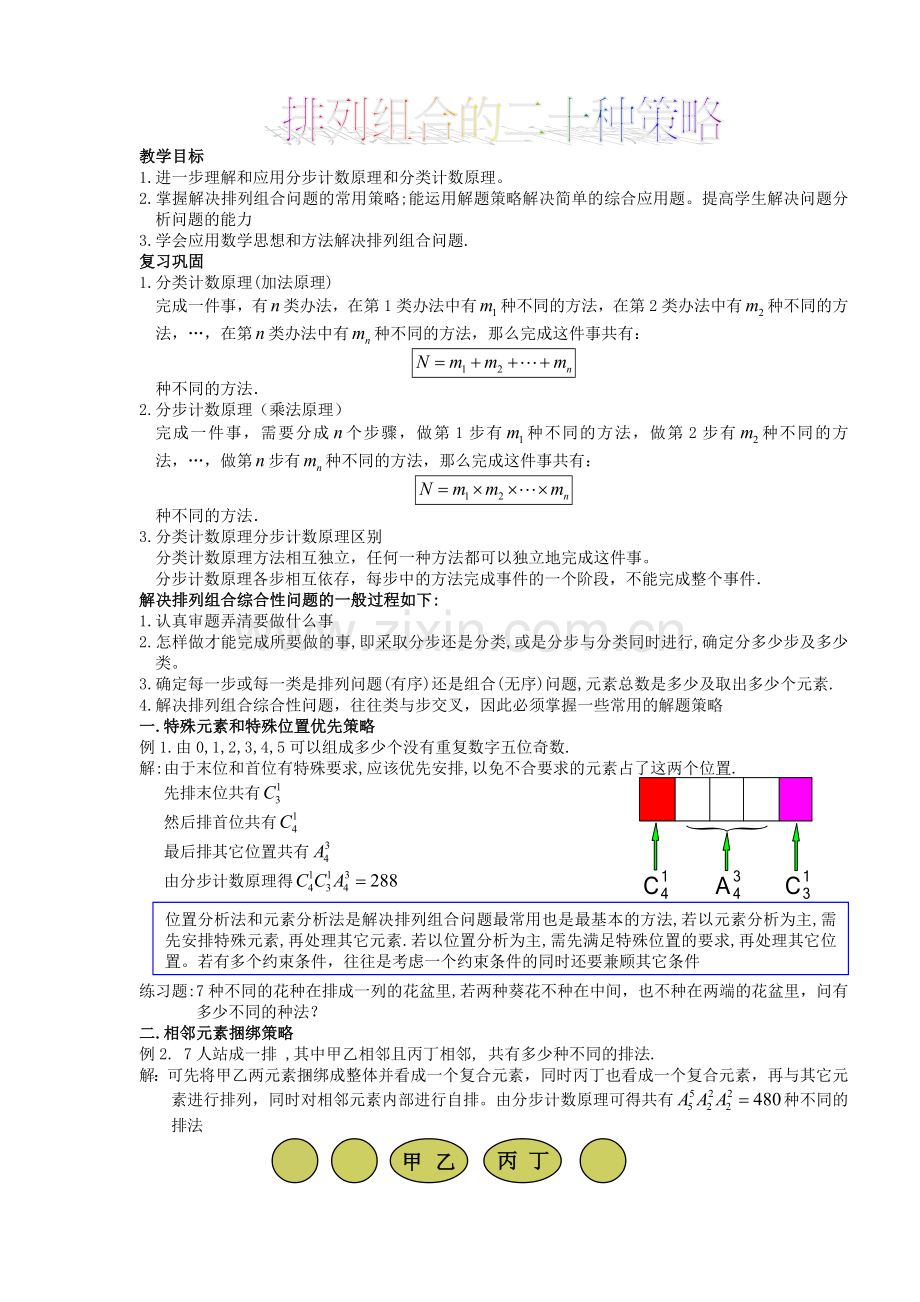 排列组合的二十种解法(排列组合方法总结).doc_第1页