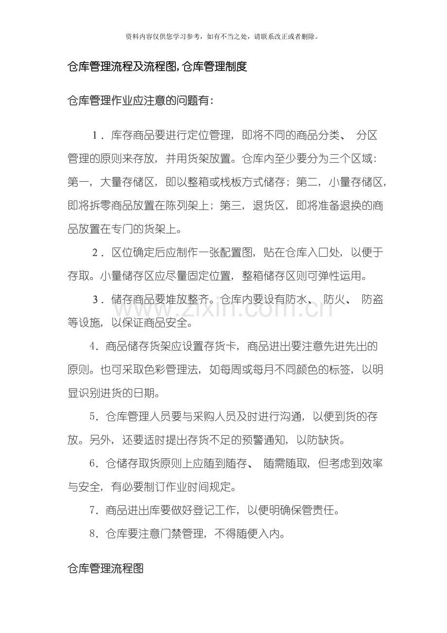 仓库管理流程及流程图样本.doc_第1页