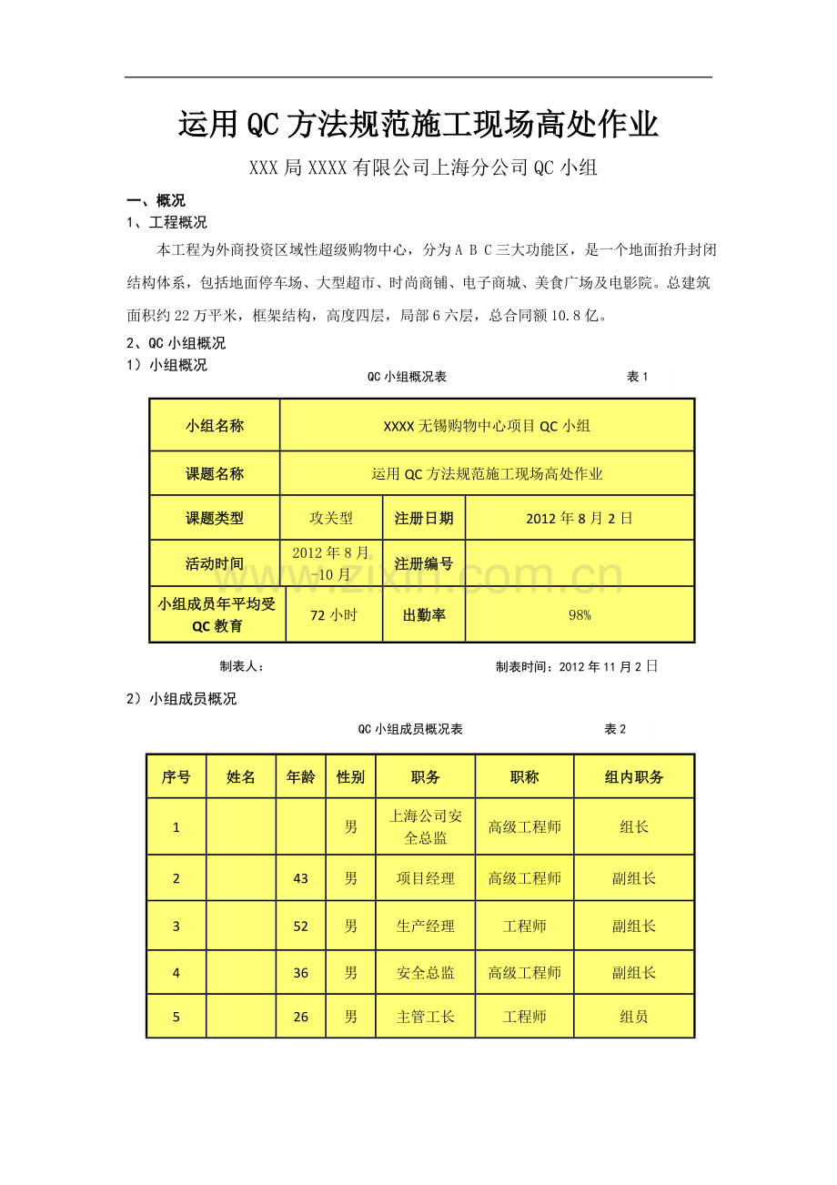 [qc成果]规范施工现场高处作业(中建).doc_第1页