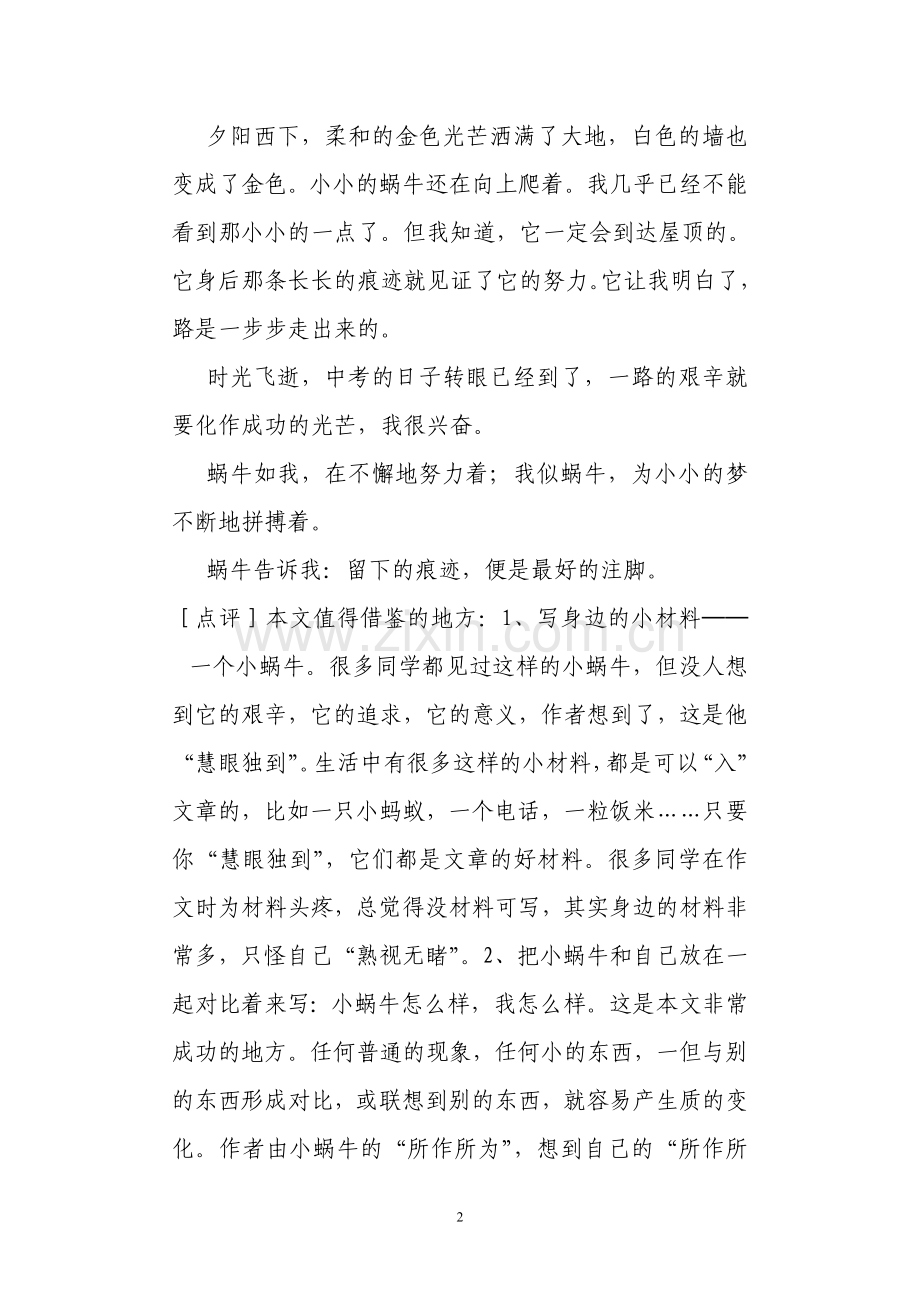 全国中考满分作文最值得借鉴的100篇.doc_第2页