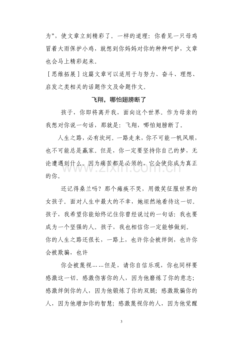 全国中考满分作文最值得借鉴的100篇.doc_第3页