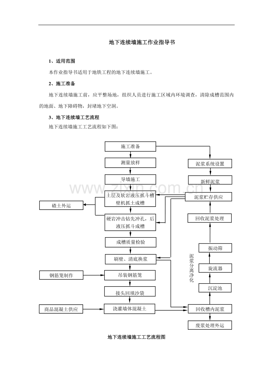 南宁地铁地下连续墙施工作业作业指导书(23页-清楚明了).doc_第1页