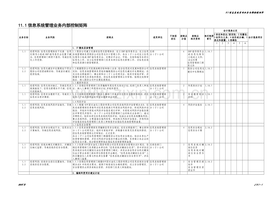 中石化全套内部控制系统制度信息管理系统文件.docx_第1页