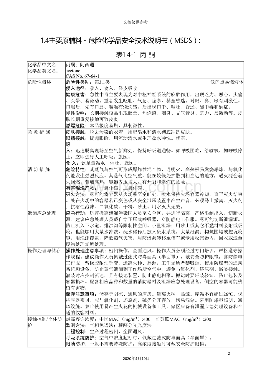 安全技术说明书MSDS范本.doc_第2页