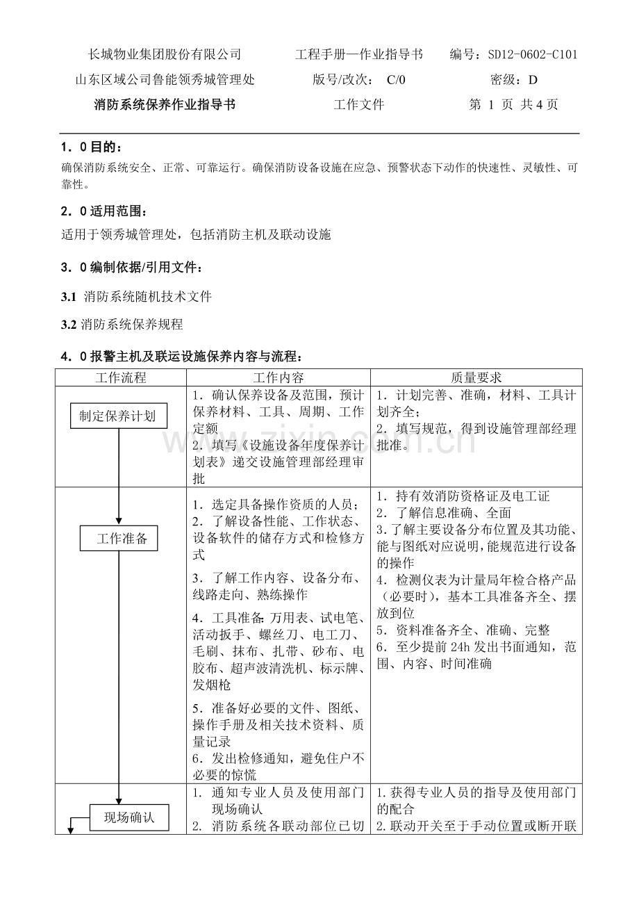 消防系统保养作业指导书.doc_第1页