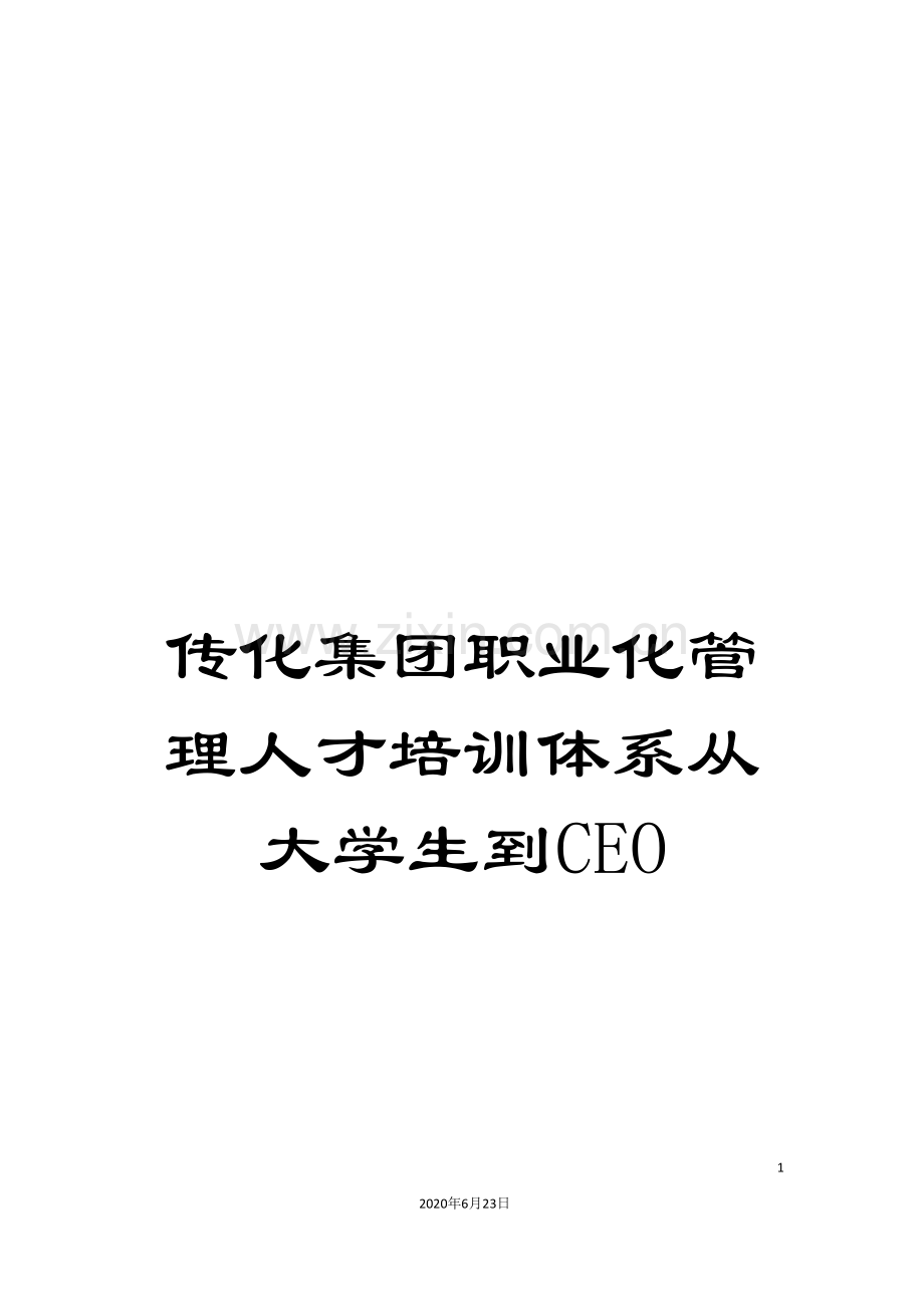 传化集团职业化管理人才培训体系从大学生到CEO.doc_第1页