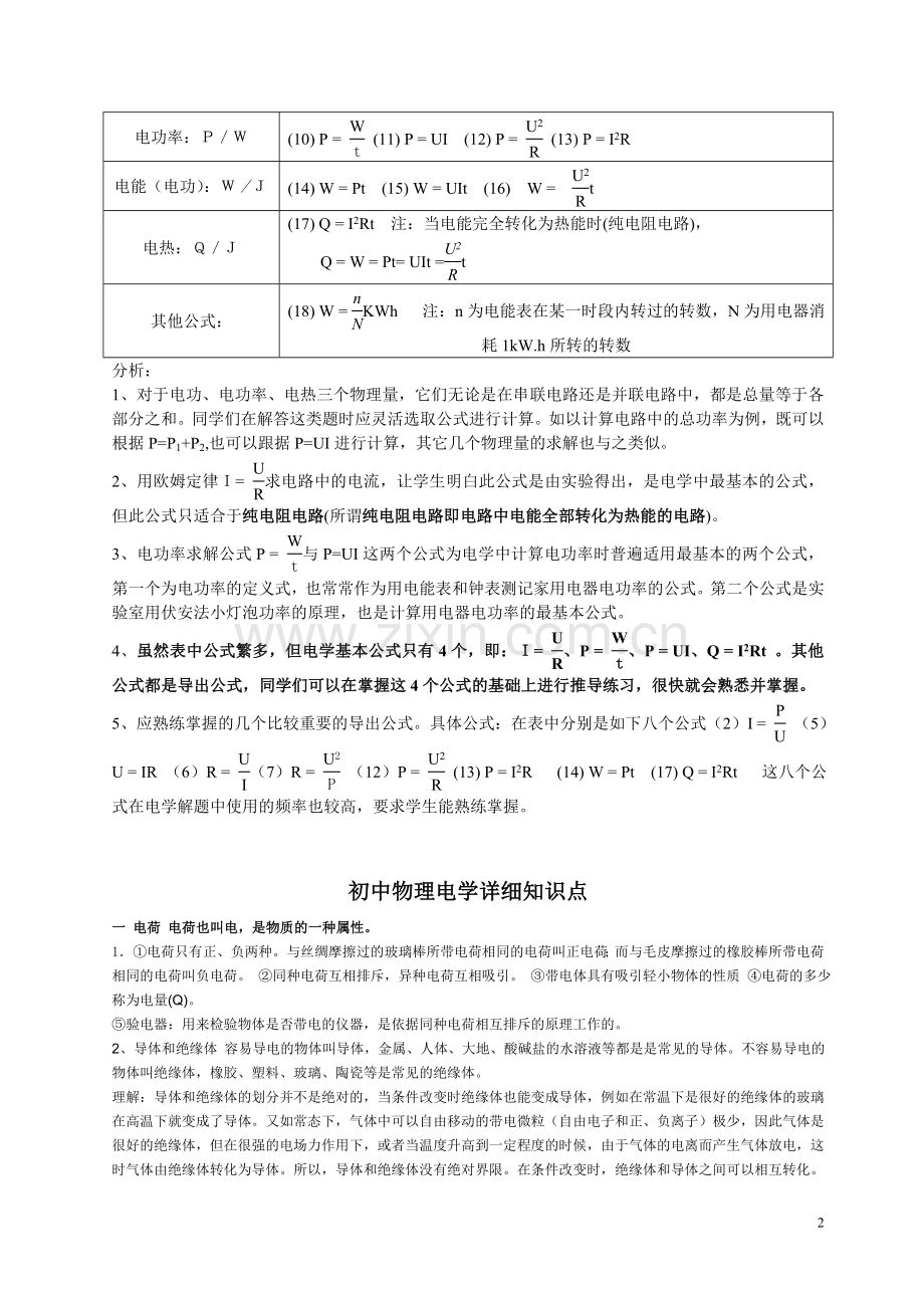 初中物理电学知识点总结整理精简版.doc_第2页