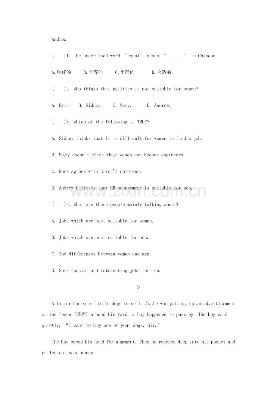 2019届中考英语阅读理解专项训练20(2).doc_第2页