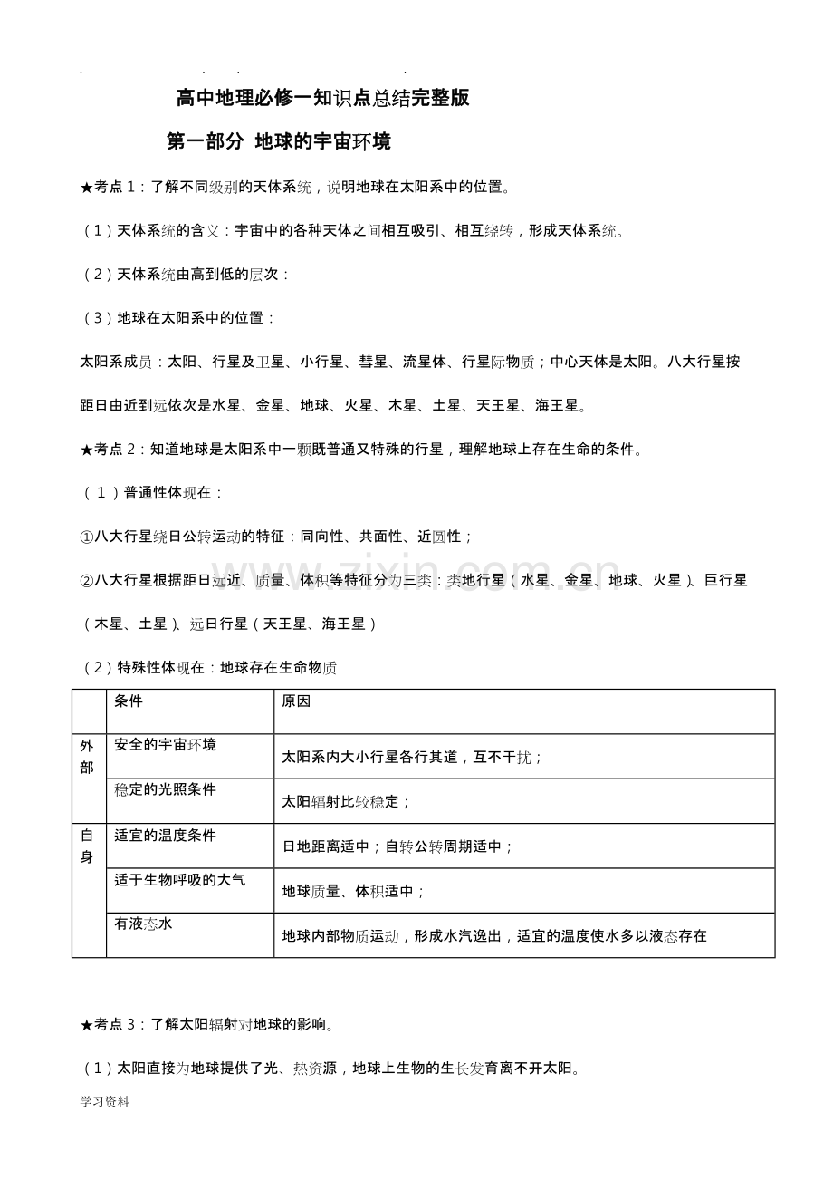 高中地理必修一知识点总结材料.pdf_第1页