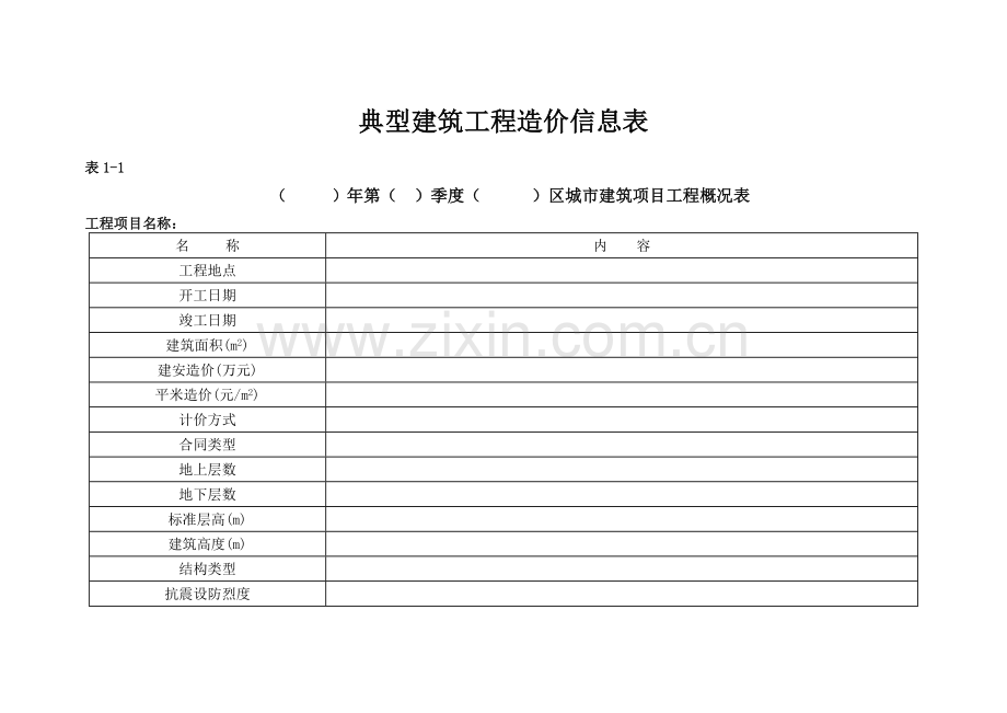 典型建筑工程造价信息表.doc_第1页