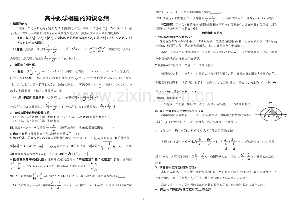 圆锥曲线知识点总结.doc_第1页