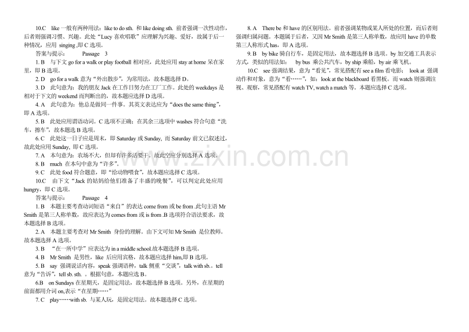 六年级英语完形填空100篇(含答案和讲解).doc_第3页