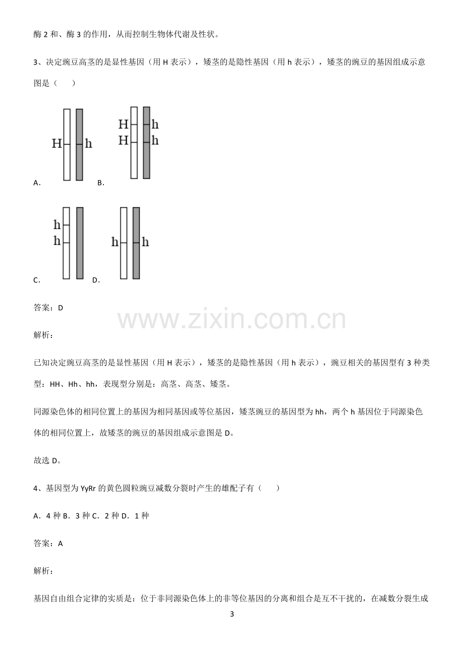 高中生物必修二遗传因子的发现重点知识点大全.pdf_第3页