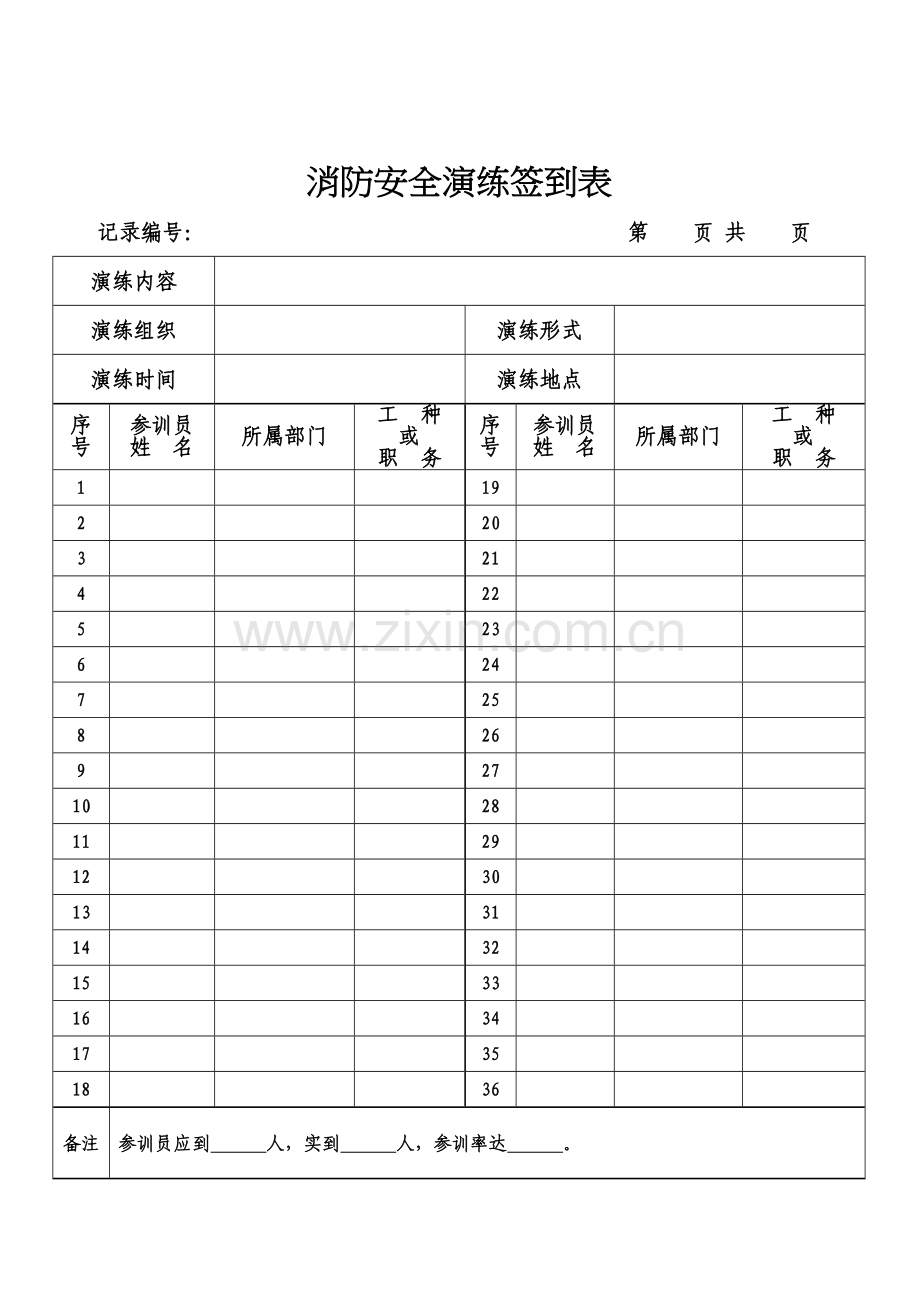 公司消防安全演练实施计划及表格.doc_第3页