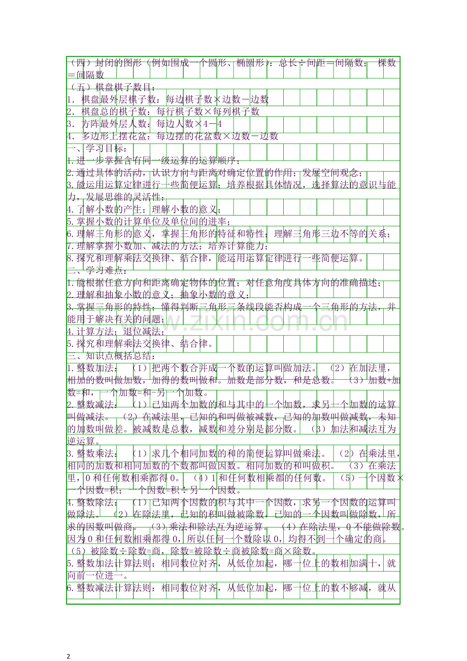 2018四年级下册数学单元知识点梳理68单元.docx_第2页