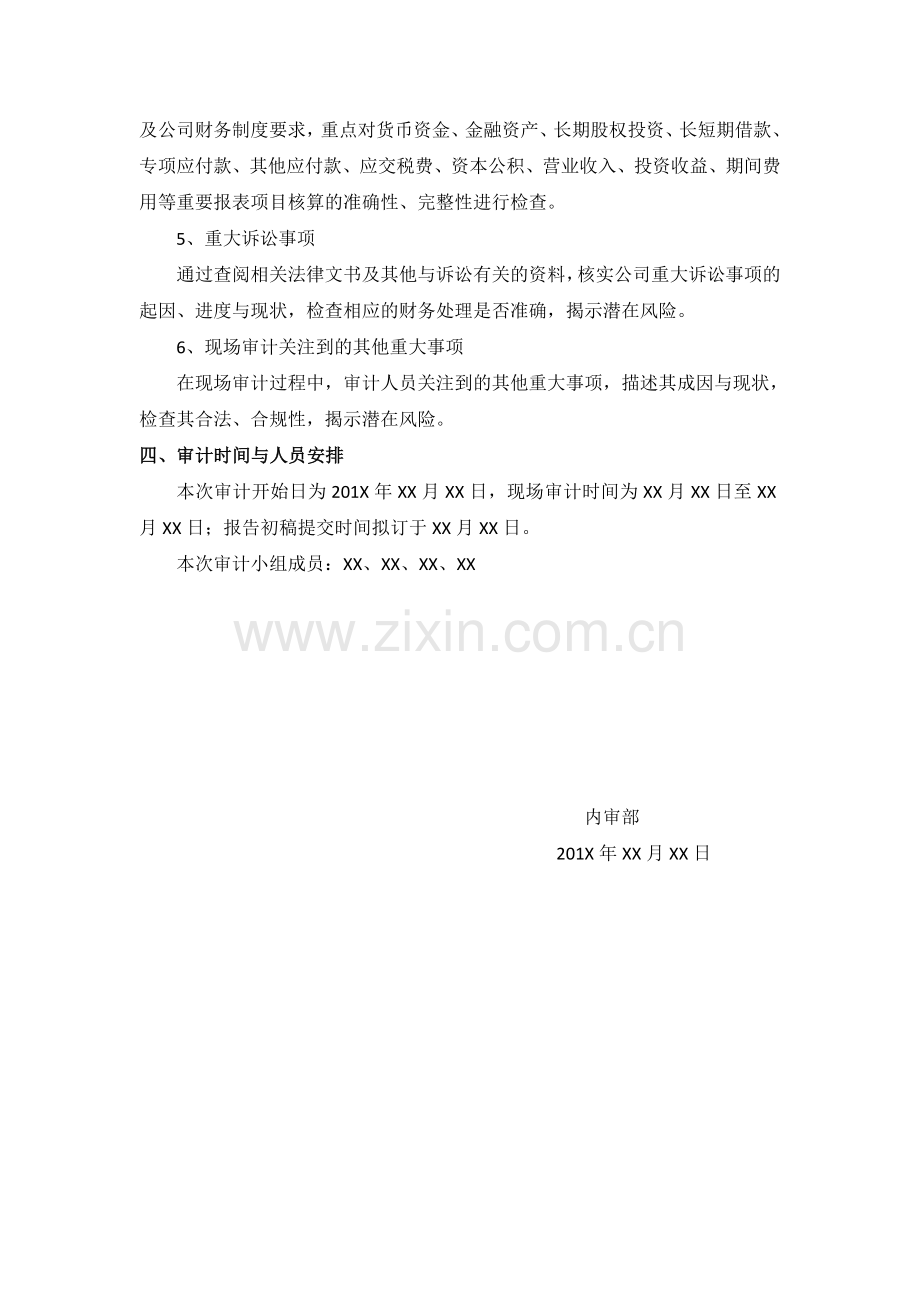 XXX公司内部审计实施方案.doc_第2页