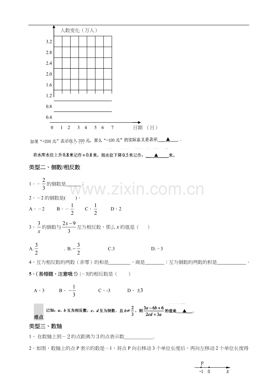 浙教版七年级数学上册期末总复习题集易错题汇总.doc_第2页