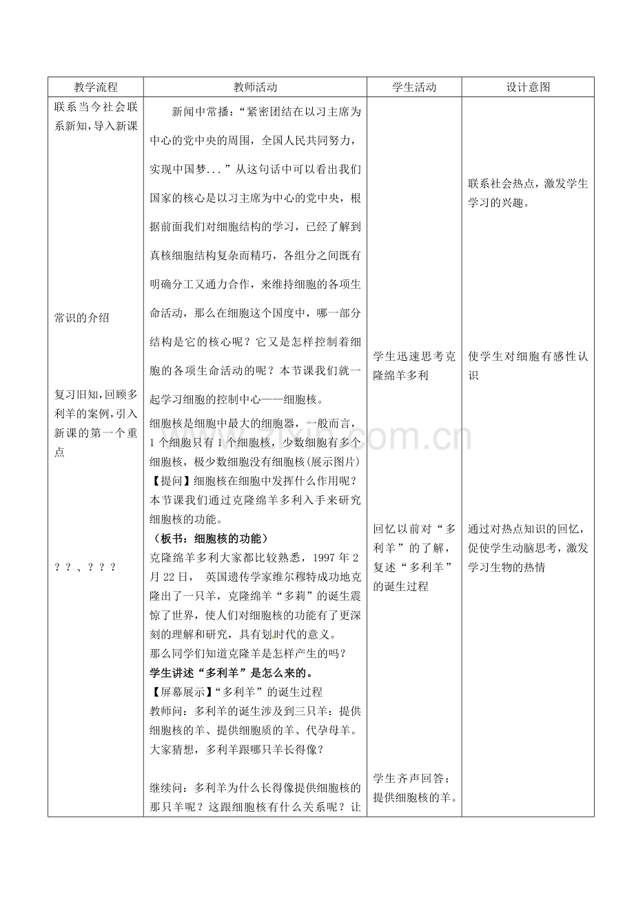 高中生物《细胞核》教学设计.doc_第2页