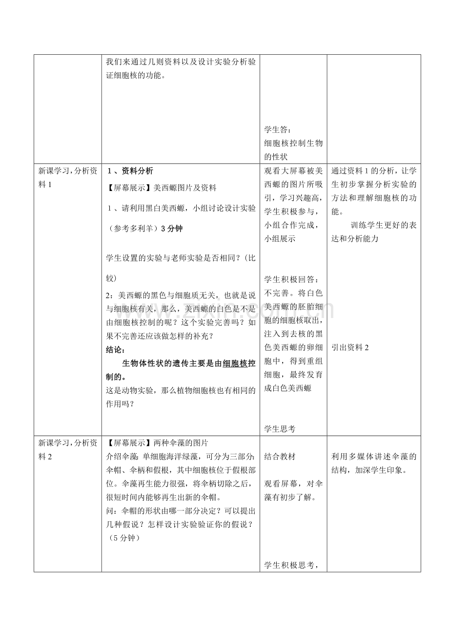 高中生物《细胞核》教学设计.doc_第3页