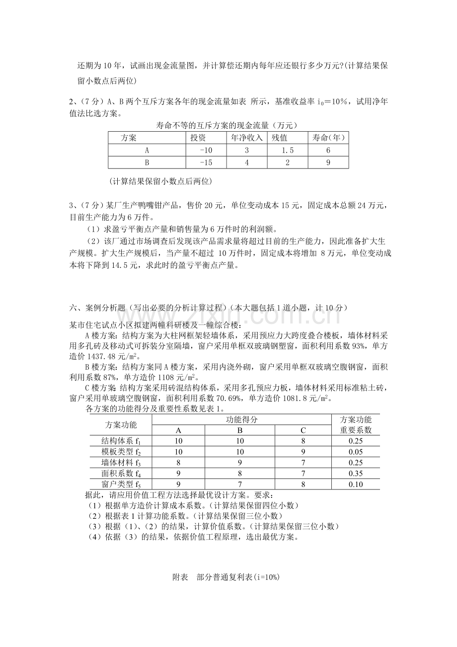 -工程经济学6套试题及答案.doc_第3页