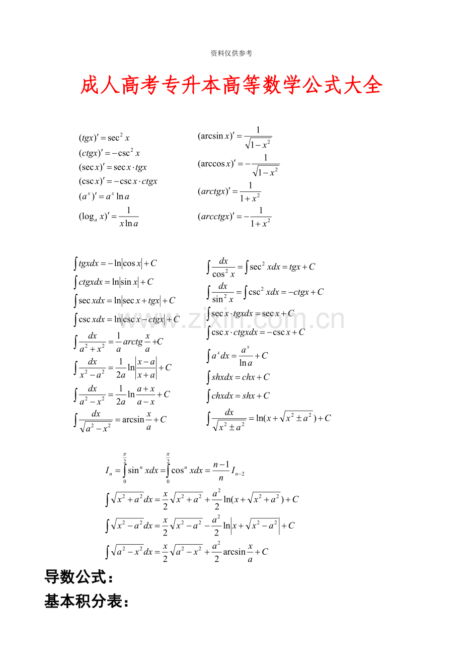 成人高考专升本高等数学公式大全.doc_第2页