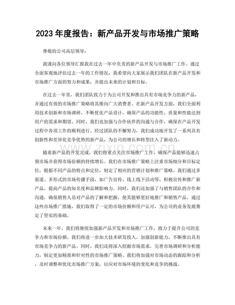 2023年度报告：新产品开发与市场推广策略.docx_第1页