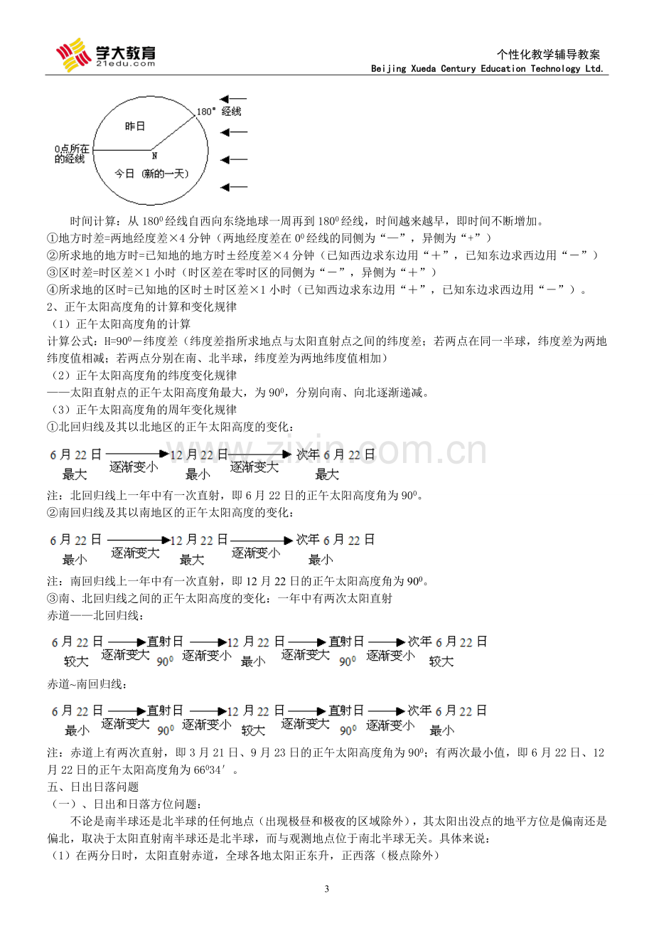 地球运动知识点归纳(资料).doc_第3页