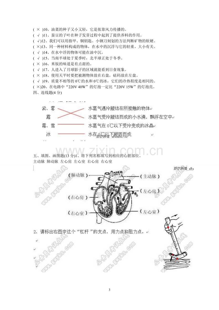 小学科学教师招聘考试真题练习试题卷及参考答案(3).doc_第3页