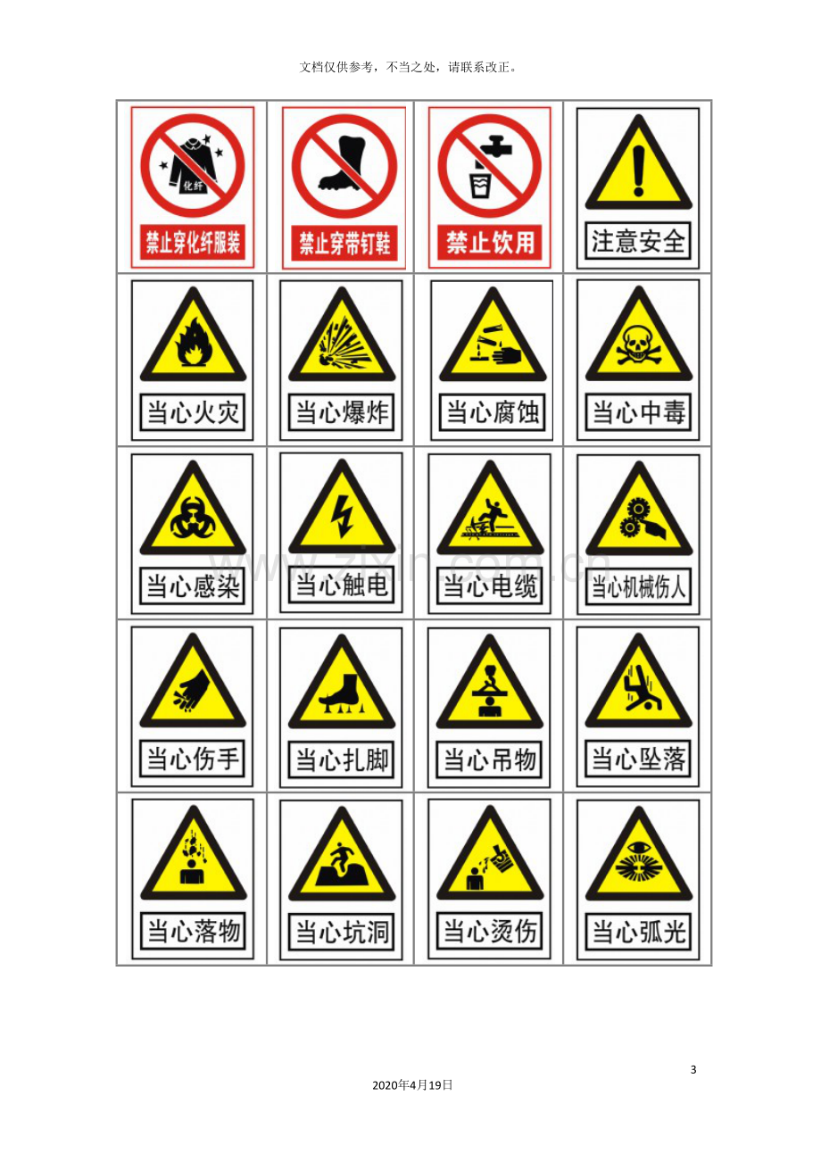 建筑施工现场安全警示牌标示标志图片.doc_第3页