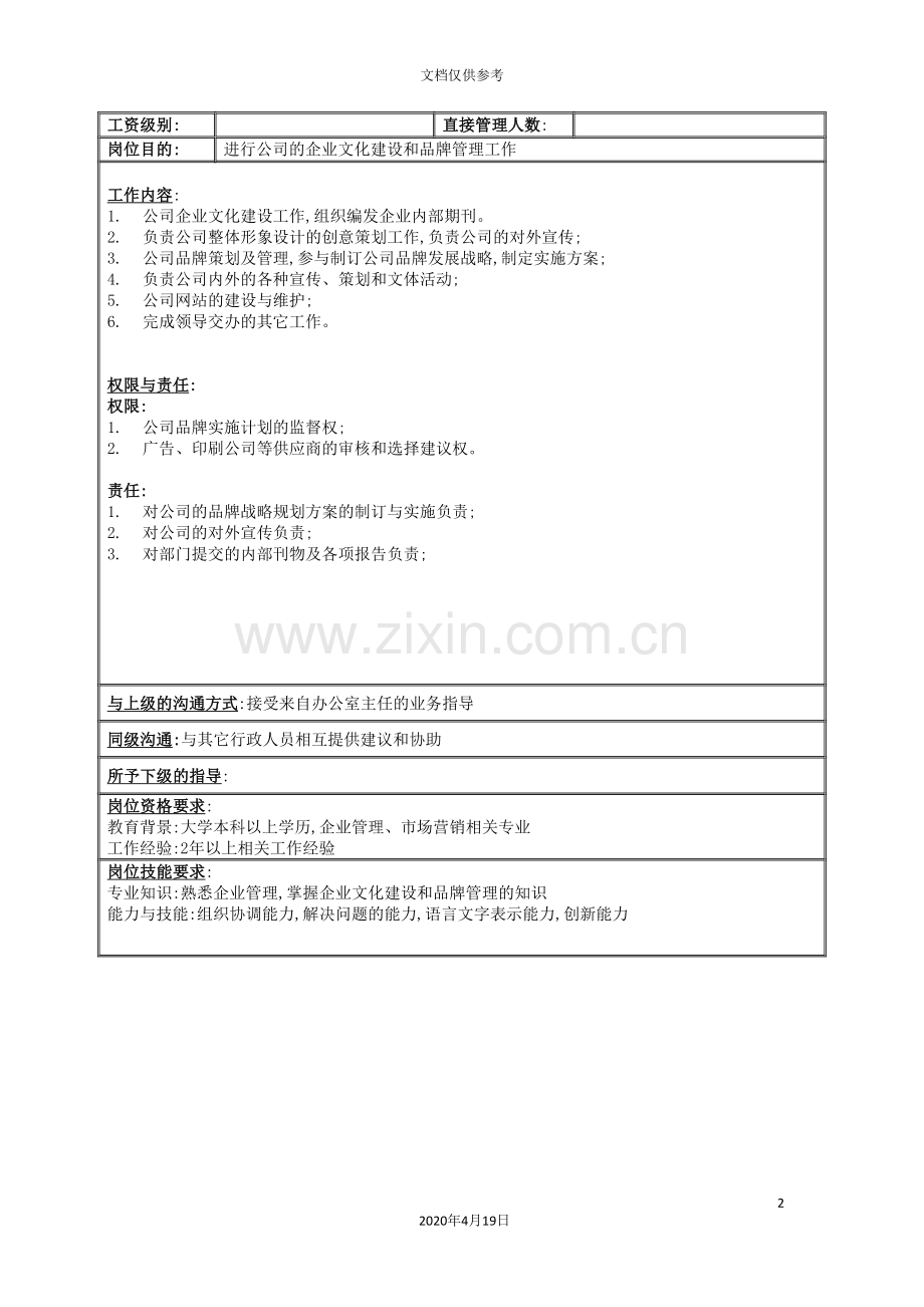 总裁办公室宣传策划主管岗位职责.doc_第2页