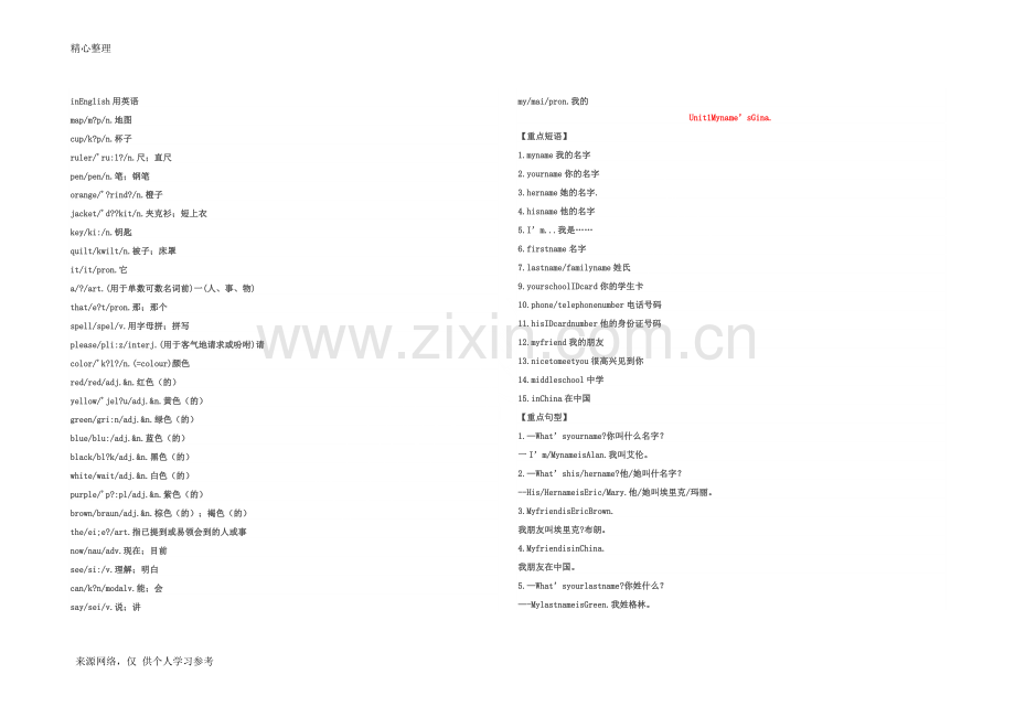 初一上册英语重点单词、短语、句型全汇总.doc_第2页