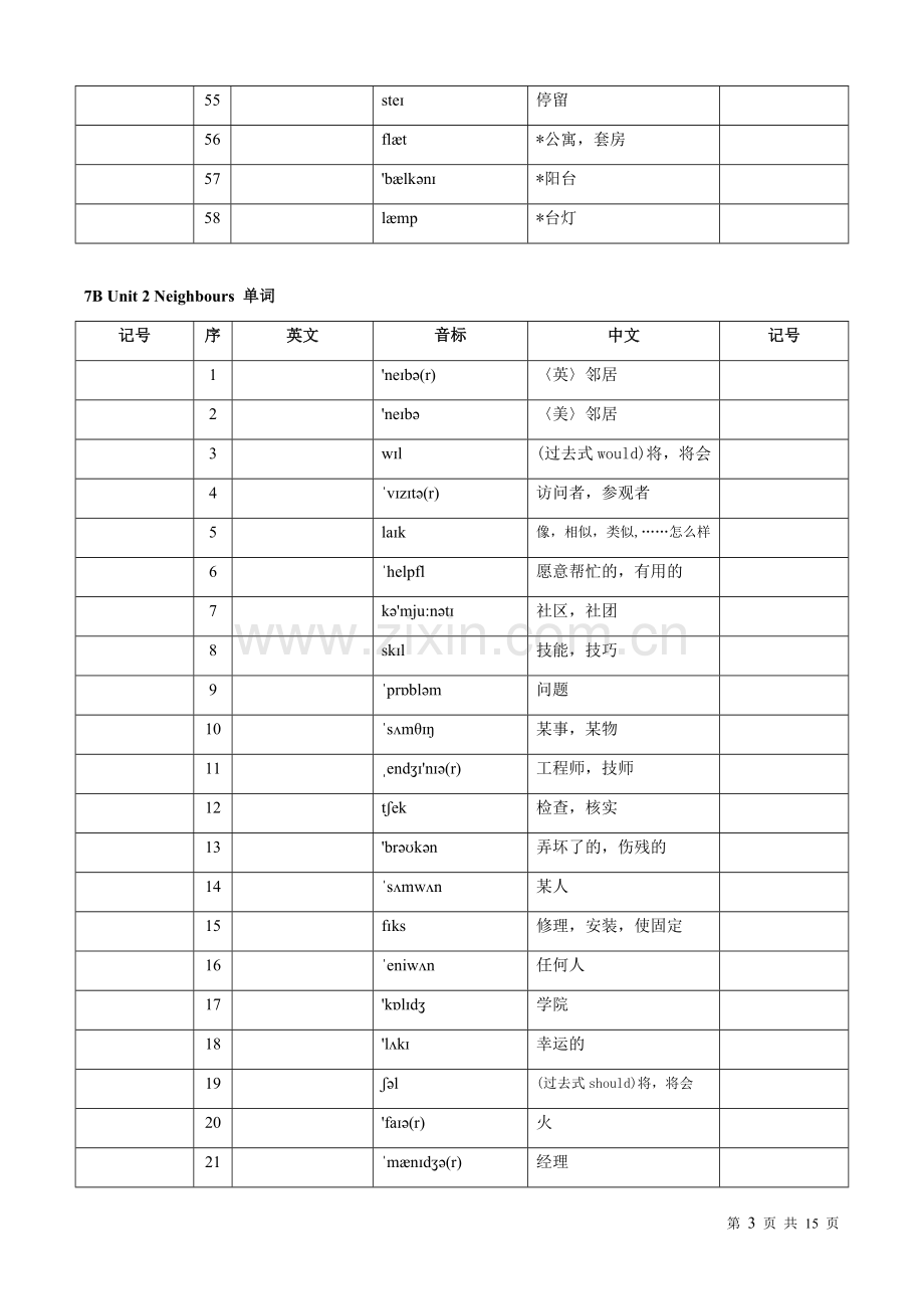 苏教版初一下册英语7BUnit1-8单词默写.doc_第3页