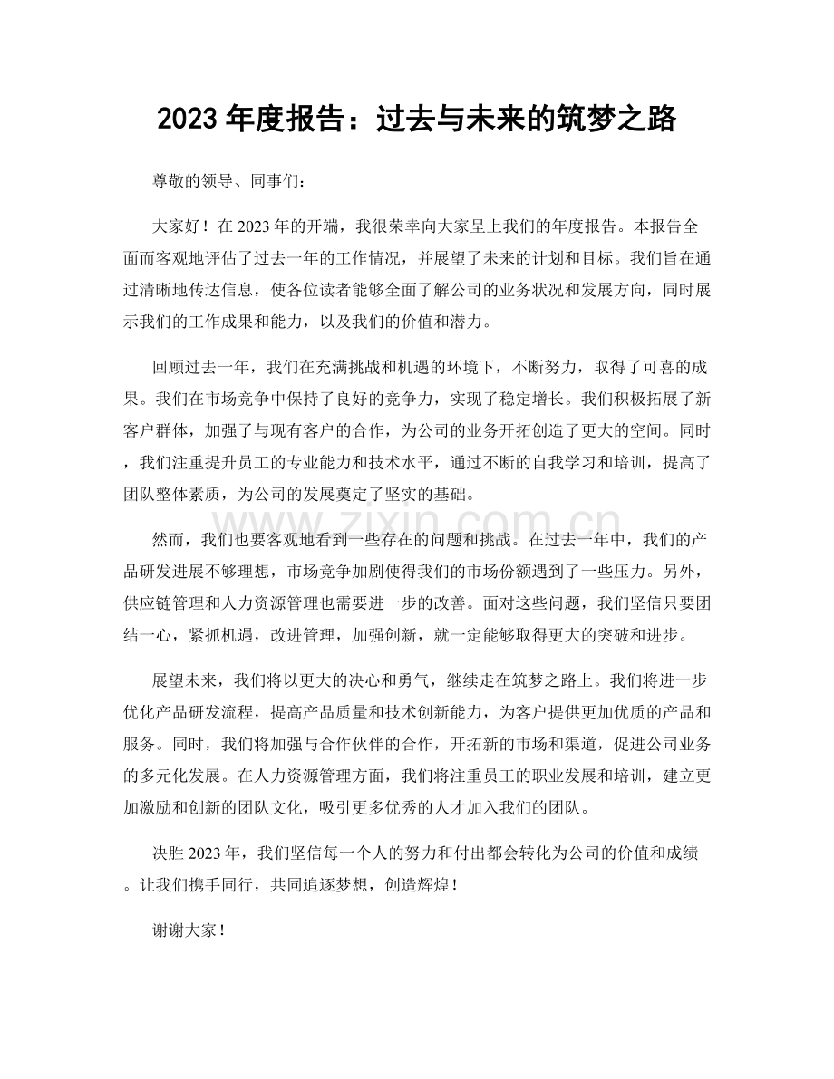 2023年度报告：过去与未来的筑梦之路.docx_第1页