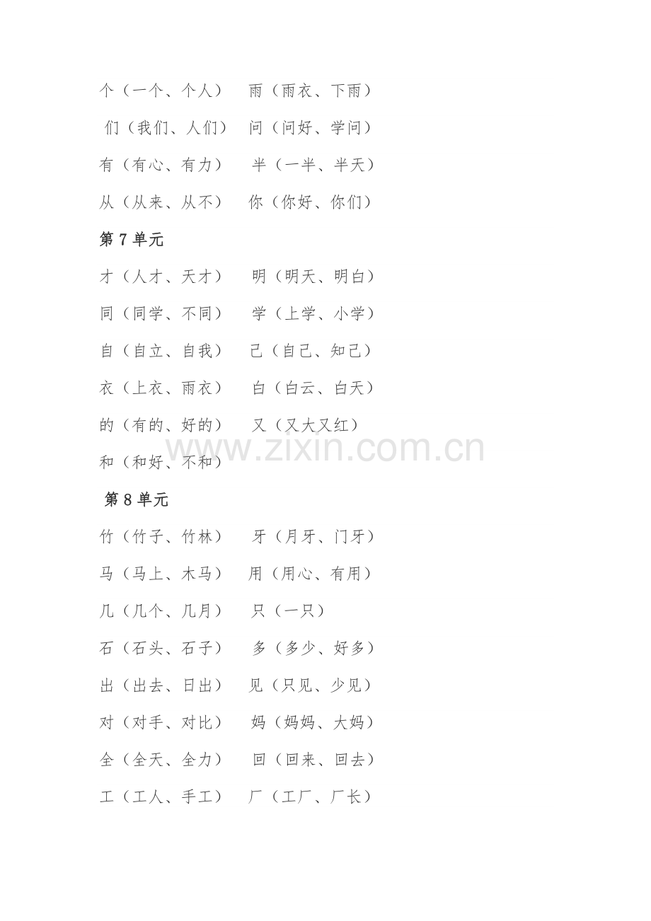 新部编版小学语文一年级上册知识点汇总.doc_第3页