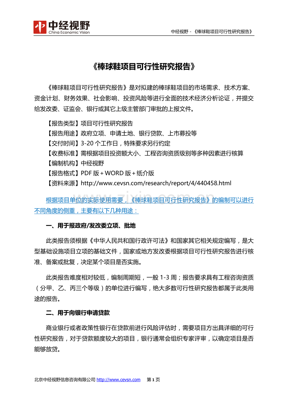 棒球鞋项目可行性研究报告(目录).doc_第2页