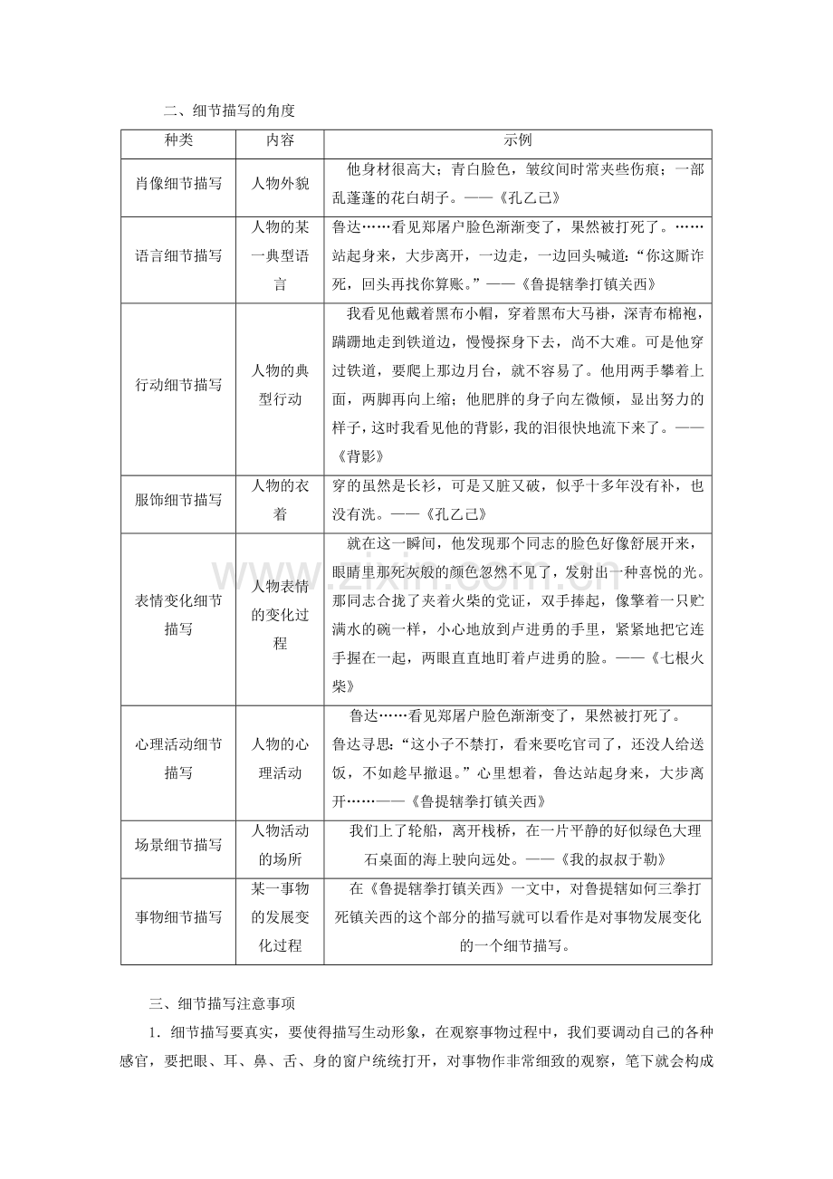 2019-2020年高中语文单元序列写作(一)心音共鸣写触动心灵的人和事教学案新人教版必修1.doc_第3页