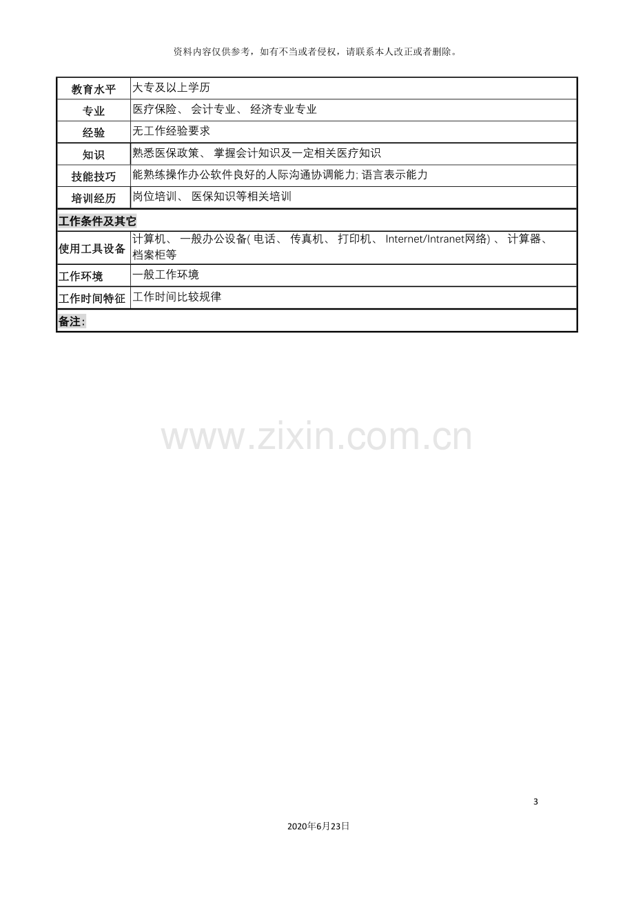 医保办事岗岗位说明书.doc_第3页