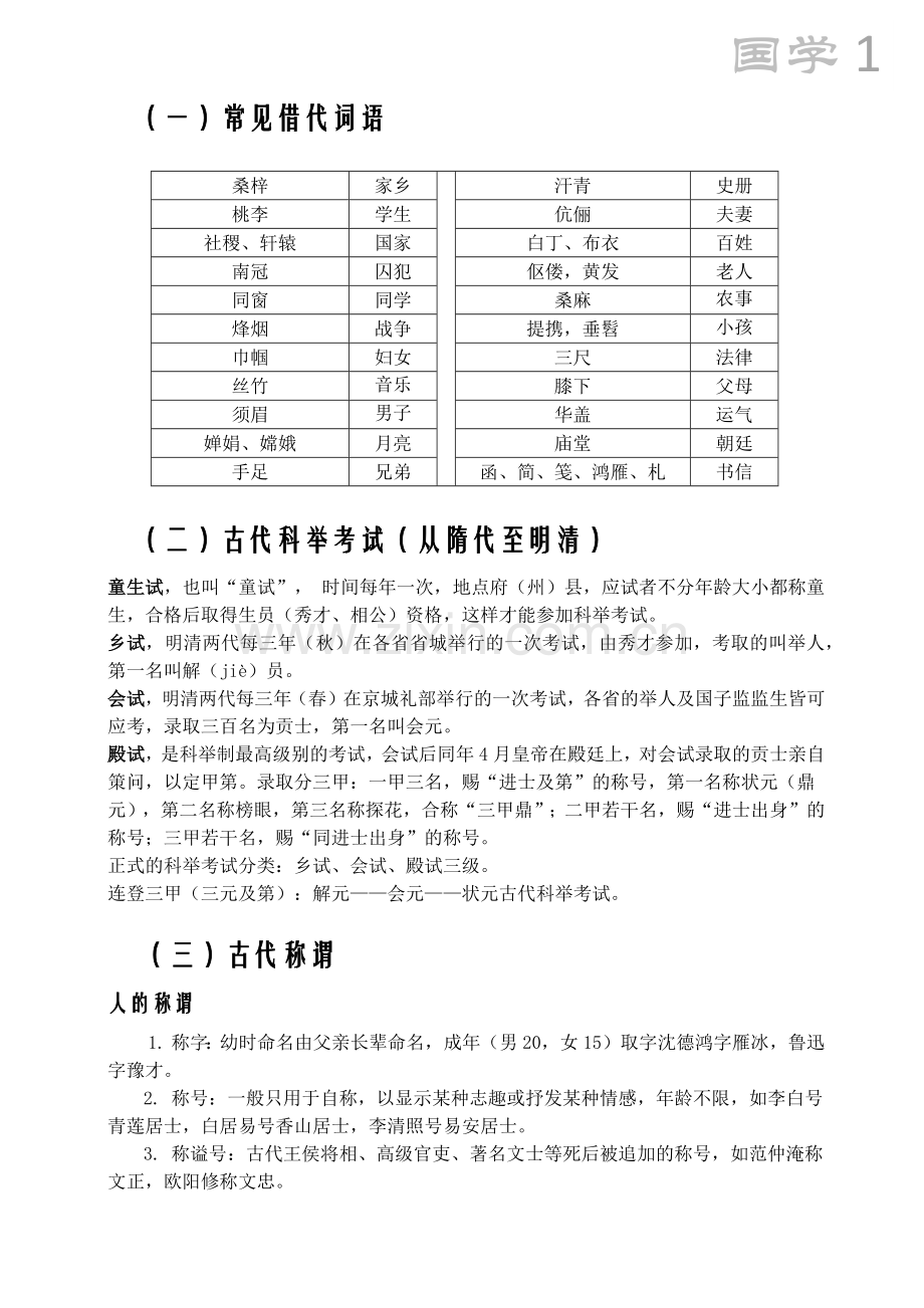 国学基础知识大全(全新整理).doc_第1页