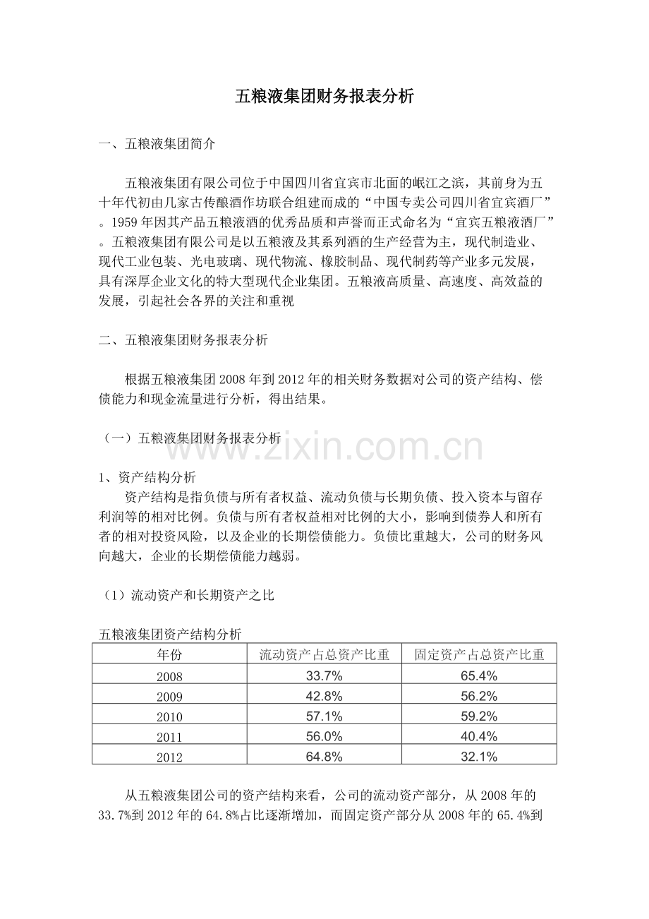 五粮液集团财务报表分析.pdf_第1页