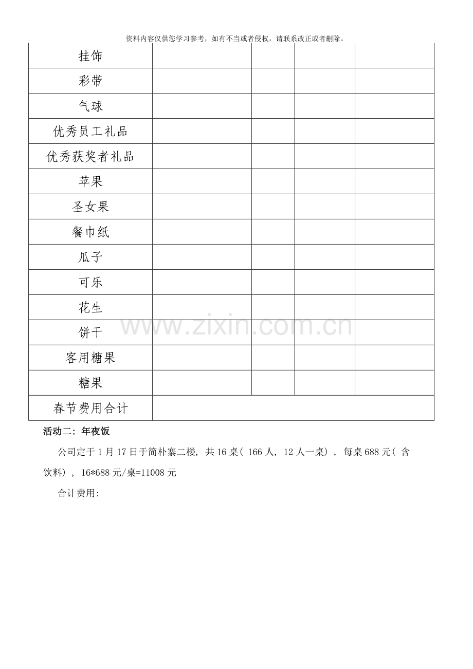 春节员工活动方案及经费预算样本.doc_第2页