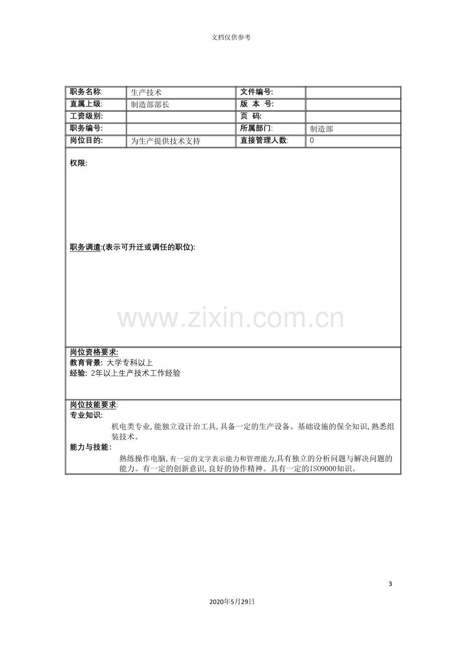 制造部生产技术岗位职责.doc_第3页