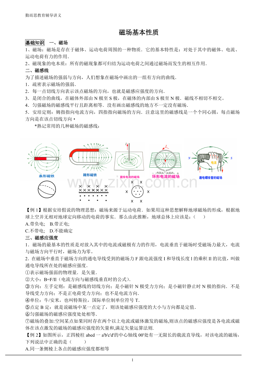 高中物理磁场讲义分解.doc_第1页