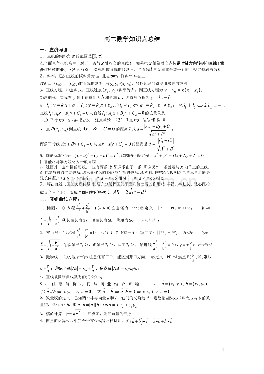 高二数学知识点总结.doc_第1页